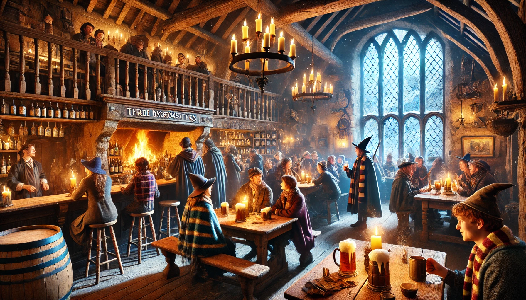 Three Broomsticks with friends