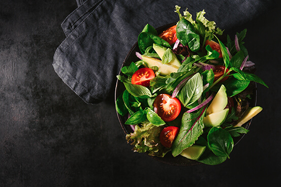 Salad and vegetables
