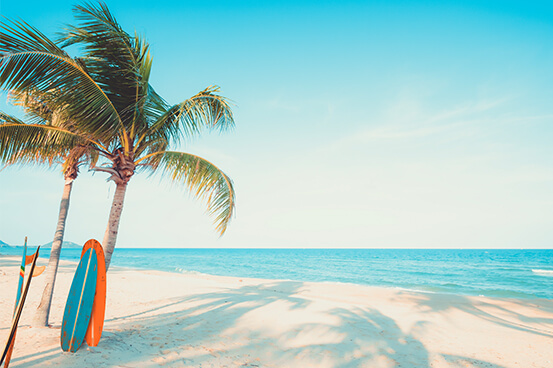 White beaches, warm sunshine